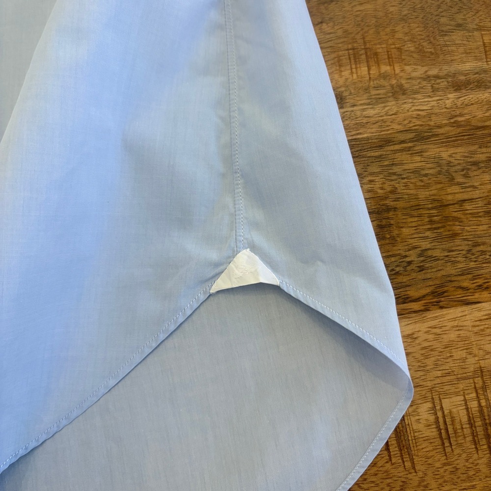 Finamore 1925 Napoli Dress Shirt Mens 18/45 Button Up Italy Cotton Light Blue - Picture 6 of 16